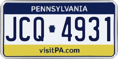 PA license plate JCQ4931