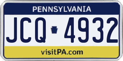 PA license plate JCQ4932