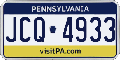 PA license plate JCQ4933