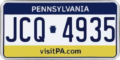 PA license plate JCQ4935