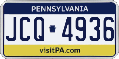 PA license plate JCQ4936