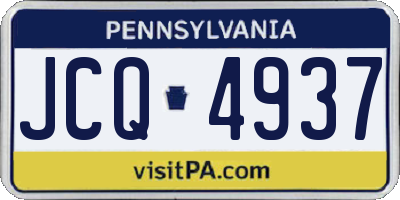 PA license plate JCQ4937