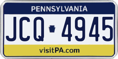 PA license plate JCQ4945