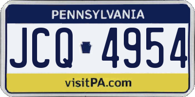 PA license plate JCQ4954