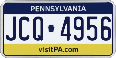 PA license plate JCQ4956