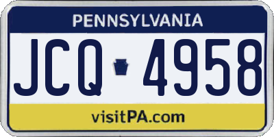 PA license plate JCQ4958