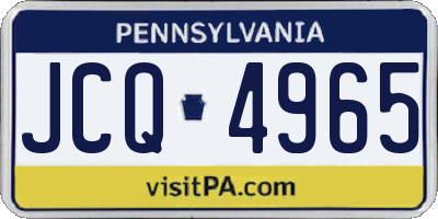PA license plate JCQ4965