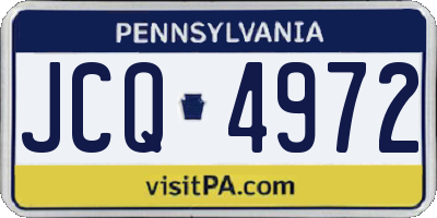 PA license plate JCQ4972