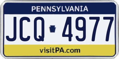 PA license plate JCQ4977