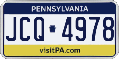 PA license plate JCQ4978