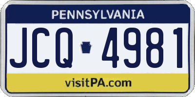 PA license plate JCQ4981