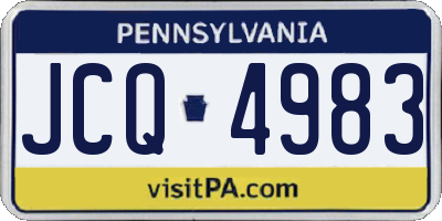 PA license plate JCQ4983