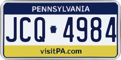 PA license plate JCQ4984