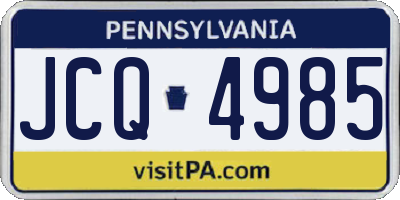 PA license plate JCQ4985