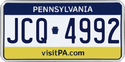 PA license plate JCQ4992