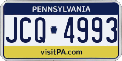 PA license plate JCQ4993