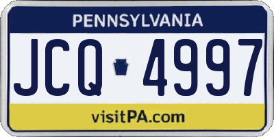 PA license plate JCQ4997