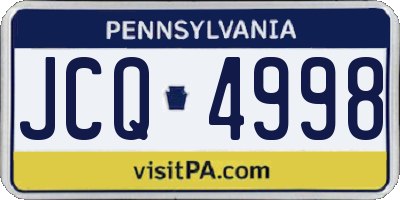 PA license plate JCQ4998