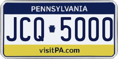 PA license plate JCQ5000