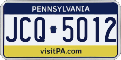 PA license plate JCQ5012