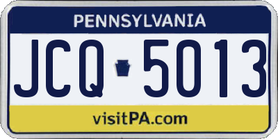 PA license plate JCQ5013