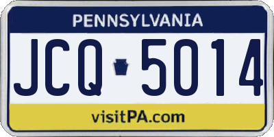 PA license plate JCQ5014