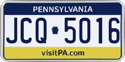 PA license plate JCQ5016