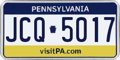 PA license plate JCQ5017