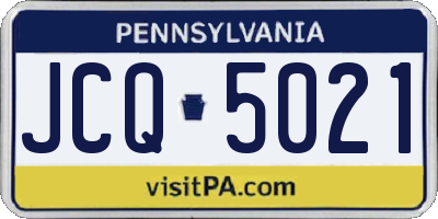 PA license plate JCQ5021