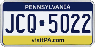PA license plate JCQ5022