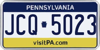 PA license plate JCQ5023