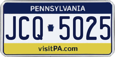 PA license plate JCQ5025