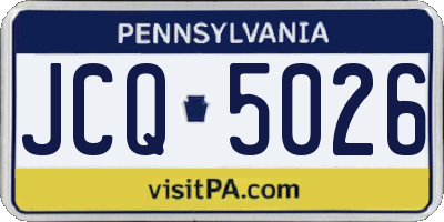 PA license plate JCQ5026