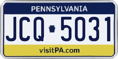 PA license plate JCQ5031