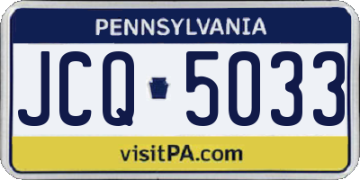 PA license plate JCQ5033