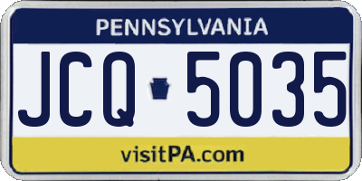 PA license plate JCQ5035