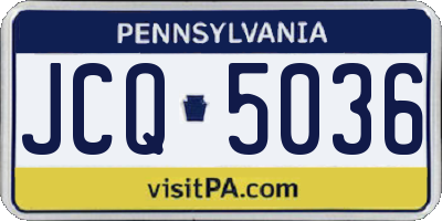PA license plate JCQ5036
