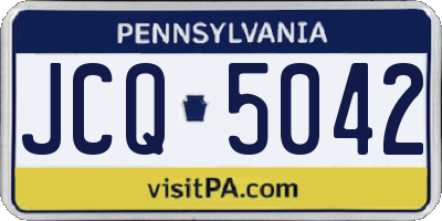 PA license plate JCQ5042