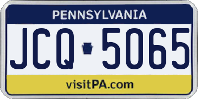 PA license plate JCQ5065