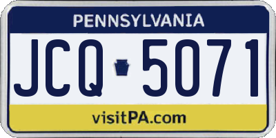 PA license plate JCQ5071