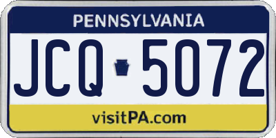 PA license plate JCQ5072