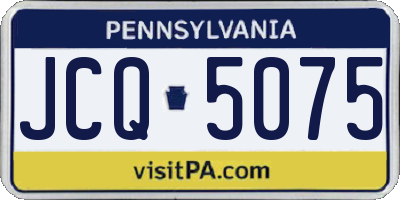 PA license plate JCQ5075