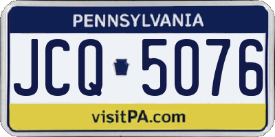 PA license plate JCQ5076
