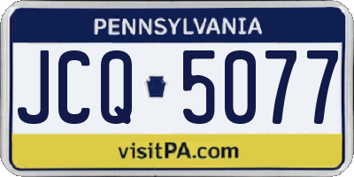 PA license plate JCQ5077