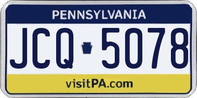 PA license plate JCQ5078
