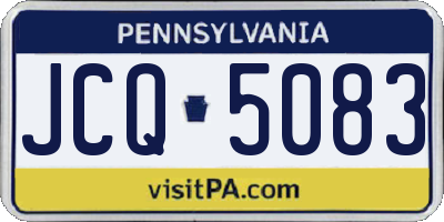 PA license plate JCQ5083