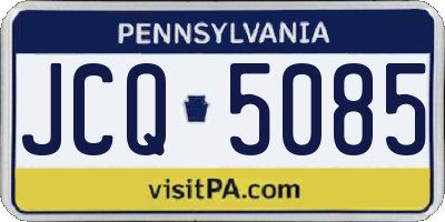 PA license plate JCQ5085