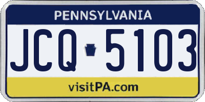 PA license plate JCQ5103