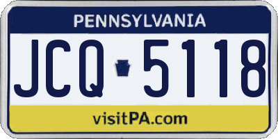 PA license plate JCQ5118