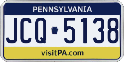 PA license plate JCQ5138